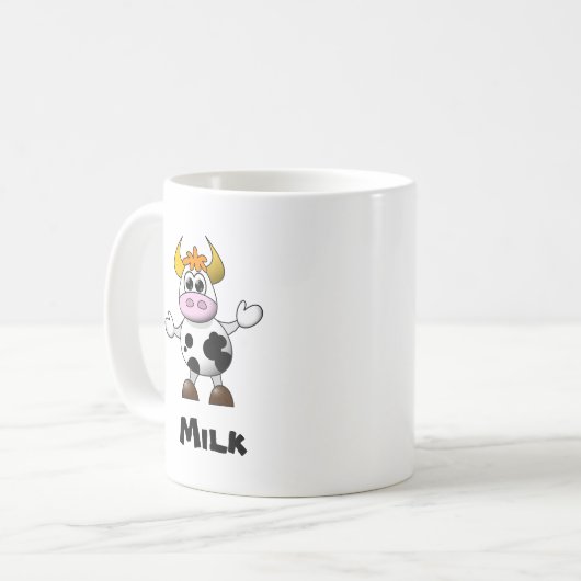 Funny Cartoon Cow Kaffeetasse (Vorderseite Links)