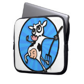 FUNNY CARTOON COW LAPTOP SLEEVE (Vorderseite Links)
