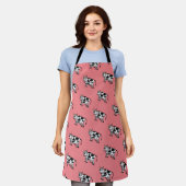 Funny Cartoon Cow Pattern - Rosa Schürze (Getragen)