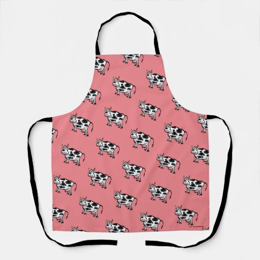 Funny Cartoon Cow Pattern - Rosa Schürze (Vorderseite)