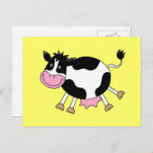 Funny Cartoon Cow Postcard Design Postkarte (Vorne/Hinten)