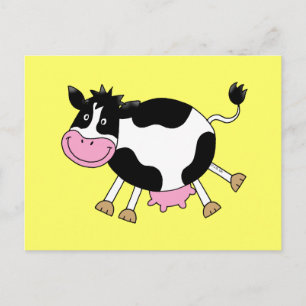 Funny Cartoon Cow Postcard Design Postkarte
