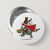 Funny Cartoon Cowboy Bandit Robber Button (Vorne & Hinten)