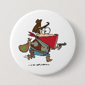 Funny Cartoon Cowboy Bandit Robber Button (Vorderseite)