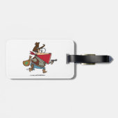 Funny Cartoon Cowboy Bandit Robber Gepäckanhänger (Rückseite horizontal)