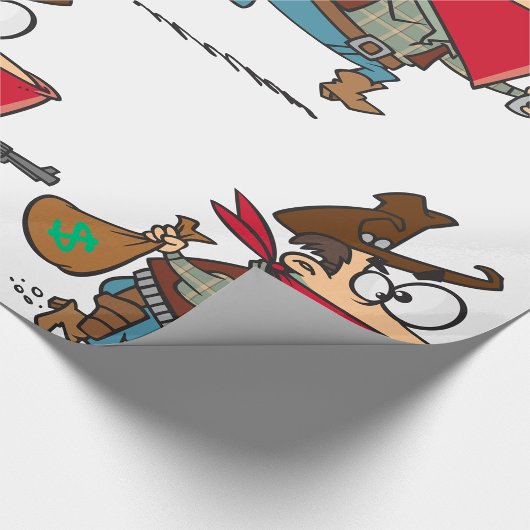 Funny Cartoon Cowboy Bandit Robber Geschenkpapier