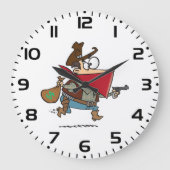 Funny Cartoon Cowboy Bandit Robber Große Wanduhr (Vorderseite)