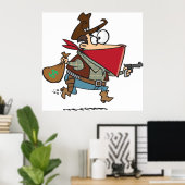 Funny Cartoon Cowboy Bandit Robber Poster (Heimbüro)