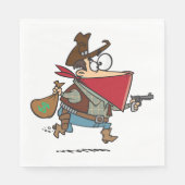 Funny Cartoon Cowboy Bandit Robber Serviette (Vorderseite)