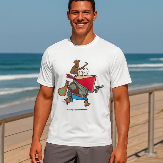 Funny Cartoon Cowboy Bandit Robber T-Shirt