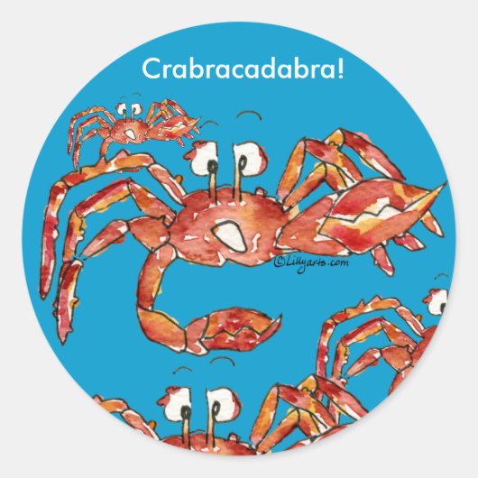 Funny Cartoon Crabs Stickers (Vorderseite)