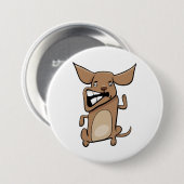 Funny Cartoon Crazy Dog Unglaublich witzig Niedlic Button (Vorne & Hinten)