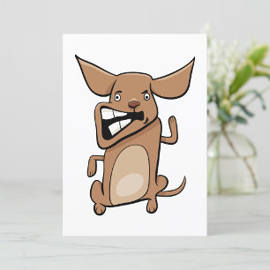 Funny Cartoon Crazy Dog Unglaublich witzig Niedlic Einladung