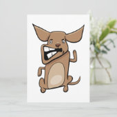 Funny Cartoon Crazy Dog Unglaublich witzig Niedlic Einladung (Stehend Vorderseite)