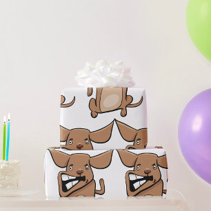 Funny Cartoon Crazy Dog Unglaublich witzig Niedlic Geschenkpapier