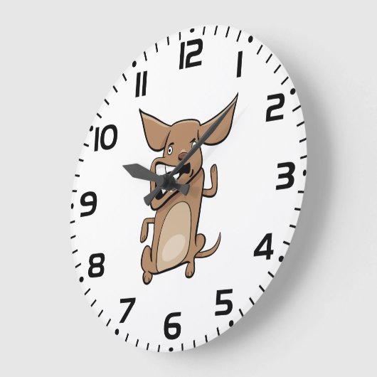 Funny Cartoon Crazy Dog Unglaublich witzig Niedlic Große Wanduhr (Winkel)