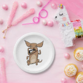 Funny Cartoon Crazy Dog Unglaublich witzig Niedlic Pappteller (Party)