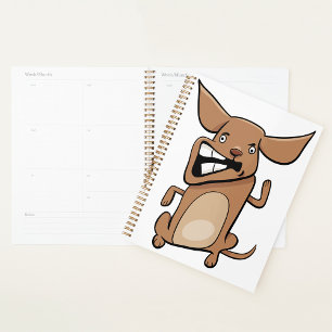 Funny Cartoon Crazy Dog Unglaublich witzig Niedlic Planer