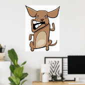 Funny Cartoon Crazy Dog Unglaublich witzig Niedlic Poster (Heimbüro)
