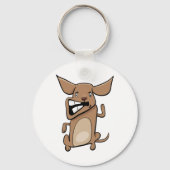 Funny Cartoon Crazy Dog Unglaublich witzig Niedlic Schlüsselanhänger (Vorderseite)