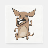 Funny Cartoon Crazy Dog Unglaublich witzig Niedlic Serviette (Vorderseite)