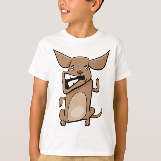 Funny Cartoon Crazy Dog Unglaublich witzig Niedlic T-Shirt (Vorderseite)