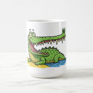 Funny Cartoon Crocodile mit großem Lächeln Kaffeetasse