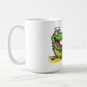 Funny Cartoon Crocodile mit großem Lächeln Kaffeetasse (Links)