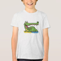 Funny Cartoon Crocodile mit großem Lächeln