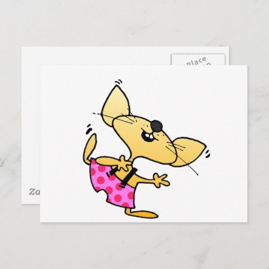 Funny Cartoon Dancing Rat Postkarte (Vorne/Hinten)