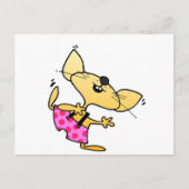 Funny Cartoon Dancing Rat Postkarte (Vorderseite)