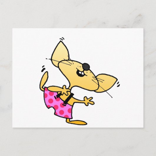 Funny Cartoon Dancing Rat Postkarte (Vorderseite)