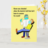 Funny Cartoon Dentist Gesichtsmaske Karte (Gelbe Blume)