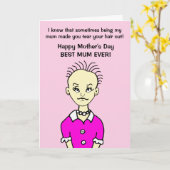 Funny Cartoon Der beste Muttertag Karte (Gelbe Blume)