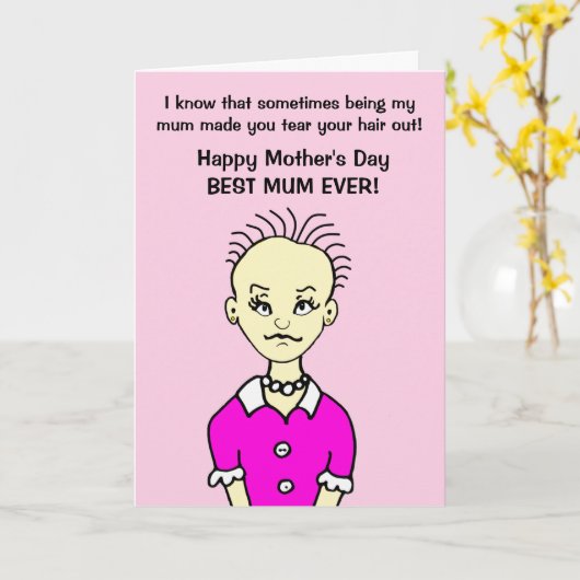 Funny Cartoon Der beste Muttertag Karte (Gelbe Blume)