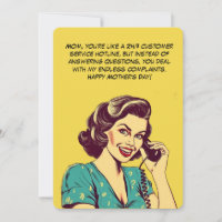 Funny Cartoon der Mama am Telefon | Muttertagskart