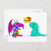 Funny Cartoon Dinos Niedlich Dinosaur Dragon Rawr? Postkarte (Vorne/Hinten)