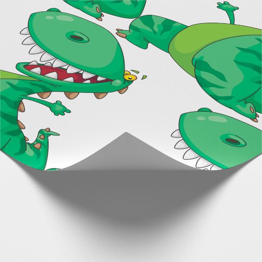 Funny Cartoon Dinosaur Roaring T-Rex Geschenkpapier