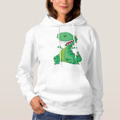 Funny Cartoon Dinosaur Roaring T-Rex Hoodie (Vorderseite)