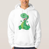 Funny Cartoon Dinosaur Roaring T-Rex Hoodie (Vorderseite)