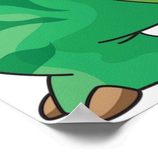 Funny Cartoon Dinosaur Roaring T-Rex Poster (Ecke)