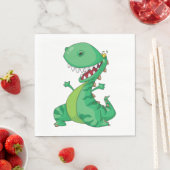 Funny Cartoon Dinosaur Roaring T-Rex Serviette (Beispiel)
