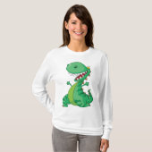 Funny Cartoon Dinosaur Roaring T-Rex T-Shirt (Vorne ganz)