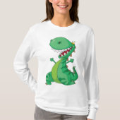 Funny Cartoon Dinosaur Roaring T-Rex T-Shirt (Vorderseite)