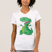 Funny Cartoon Dinosaur Roaring T-Rex T-Shirt (Vorderseite)