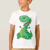 Funny Cartoon Dinosaur Roaring T-Rex T-Shirt (Vorderseite)