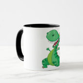 Funny Cartoon Dinosaur Roaring T-Rex Tasse (Vorderseite Links)