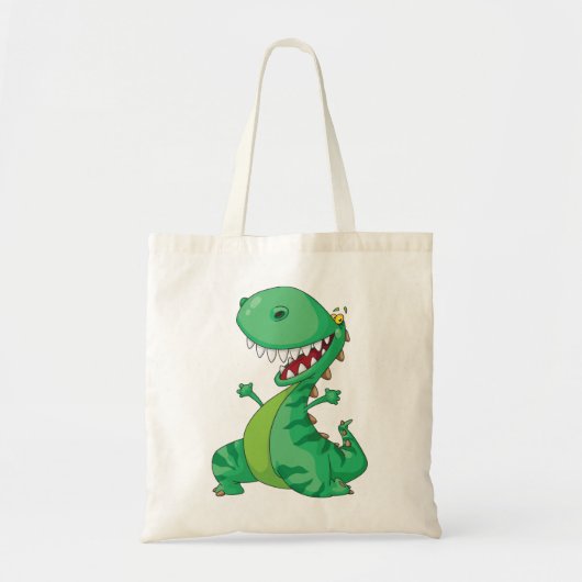Funny Cartoon Dinosaur Roaring T-Rex Tragetasche (Vorne)