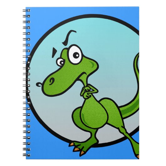 FUNNY CARTOON DINOSAUR SPIRALISCHES NOTEBOOK NOTIZBLOCK (Vorderseite)