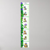Funny Cartoon Dinosaurier Growth Chart Poster (Vorne)